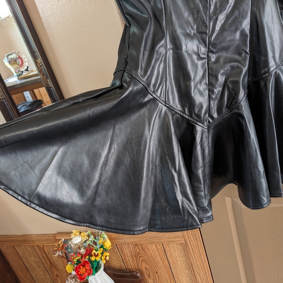 Shein Size Large PU Black bustier top mini dress - New WOT - Picture 2 of 5